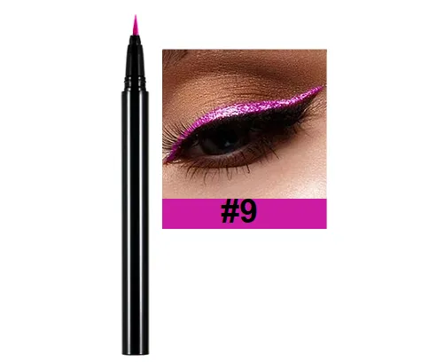 Long Lasting Quick Dry Colorful Liquid Eyeliner - MQO 12 pcs