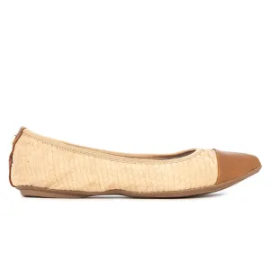 LOTTIE Ballet Flat Shoes - Natural Scales/Tan