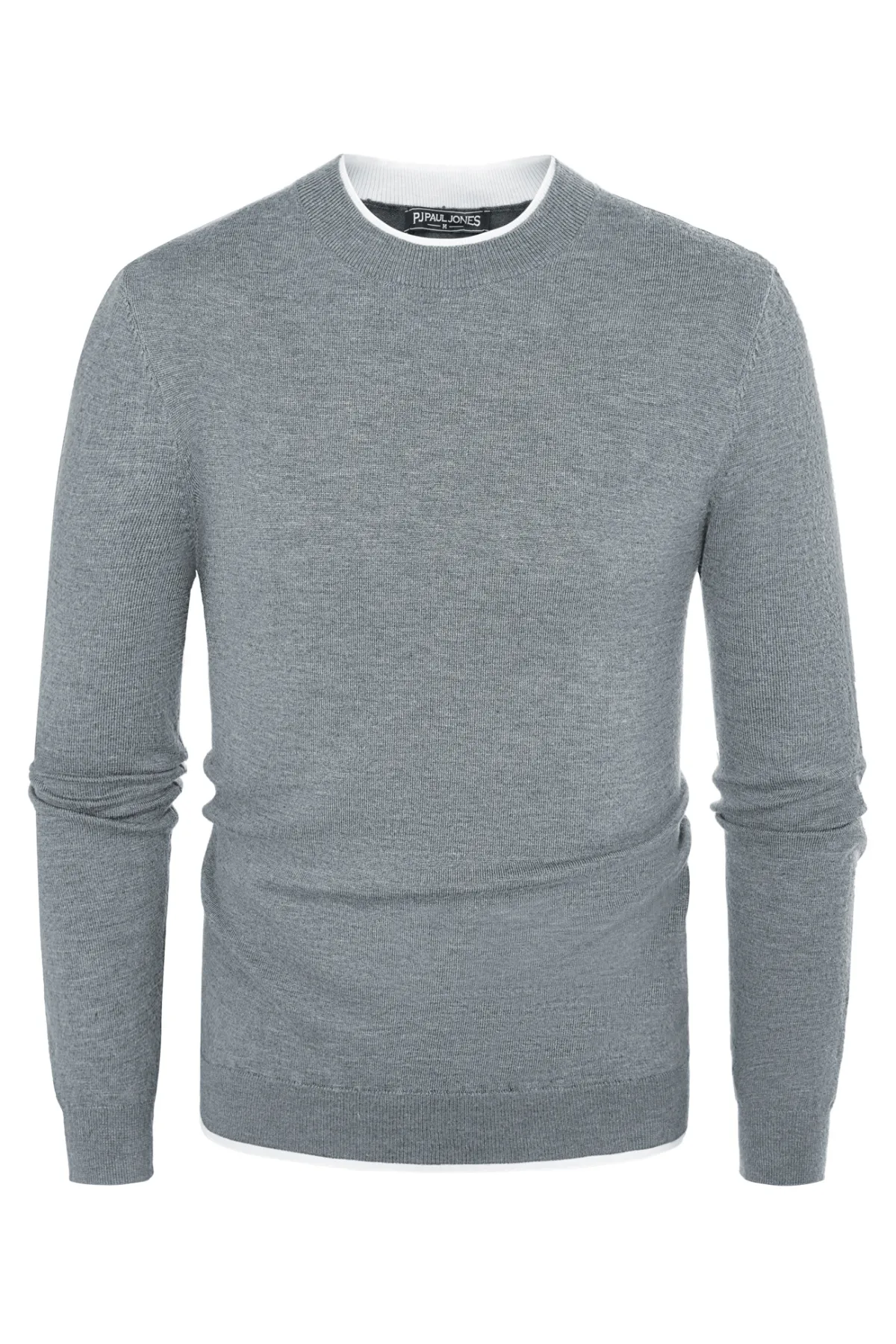 Men Contrast Color Sweater Long Sleeve Crew Neck Pullover Jumper