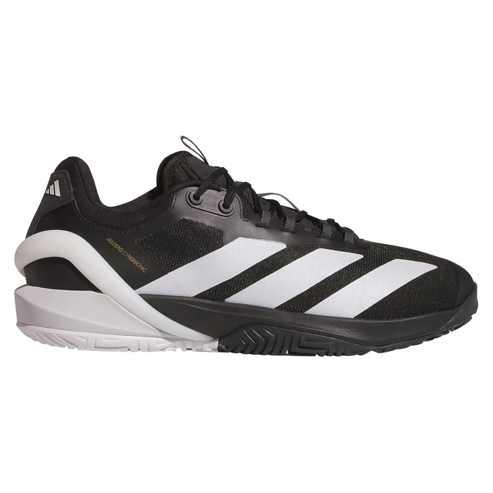 Men`s Adizero Cybersonic 2 Tennis Shoes Core Black and Carbon