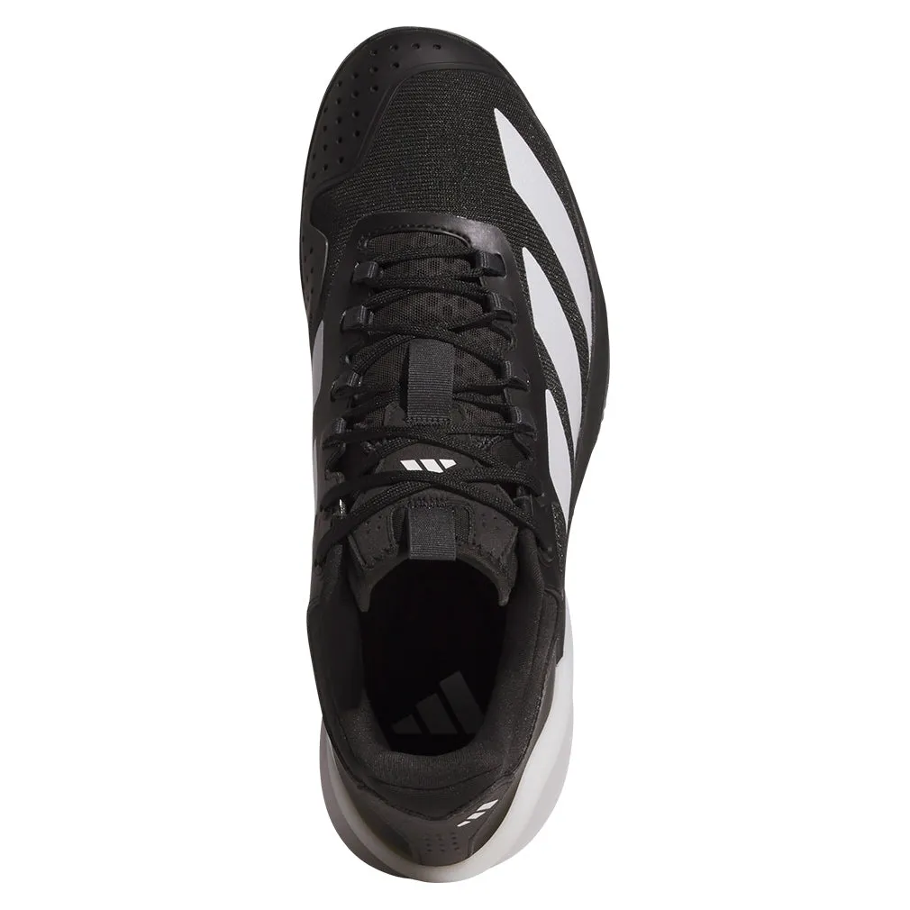 Men`s Adizero Cybersonic 2 Tennis Shoes Core Black and Carbon