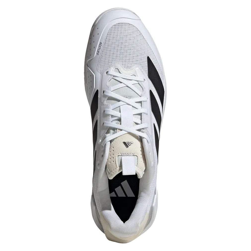 Men`s Adizero Ubersonic 5 Tennis Shoes White and Core Black