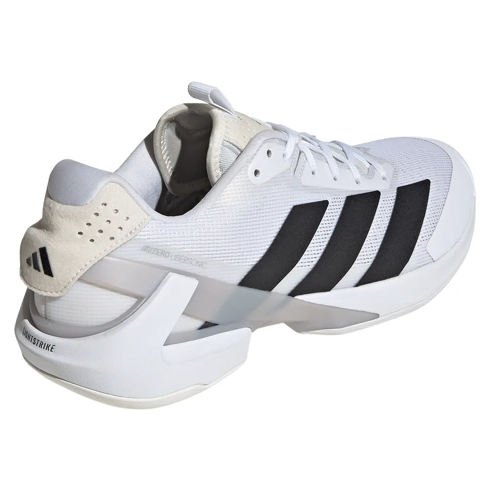 Men`s Adizero Ubersonic 5 Tennis Shoes White and Core Black