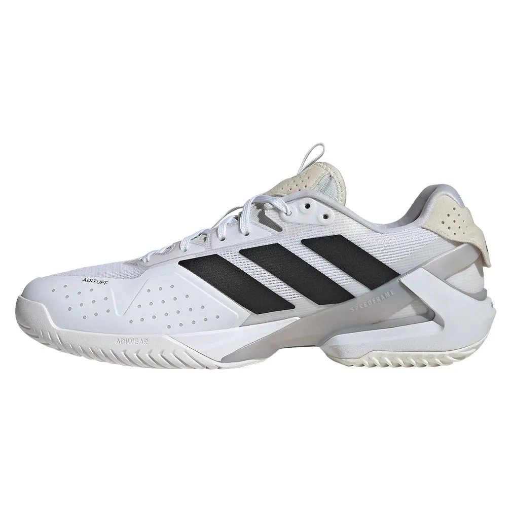 Men`s Adizero Ubersonic 5 Tennis Shoes White and Core Black