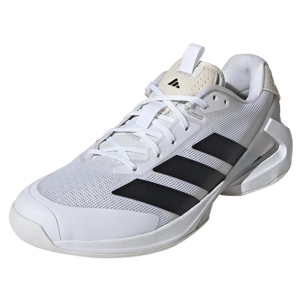 Men`s Adizero Ubersonic 5 Tennis Shoes White and Core Black