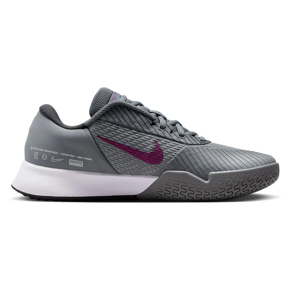 Mens Air Zoom Vapor Pro 2 Tennis Shoes Smoke Grey and Sangria