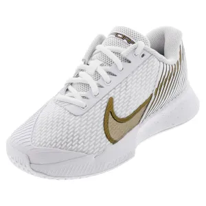 Men's Air Zoom Vapor Pro 2 WMB Tennis Shoes White and Metallic Gold