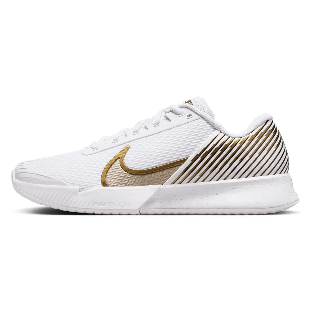 Men's Air Zoom Vapor Pro 2 WMB Tennis Shoes White and Metallic Gold