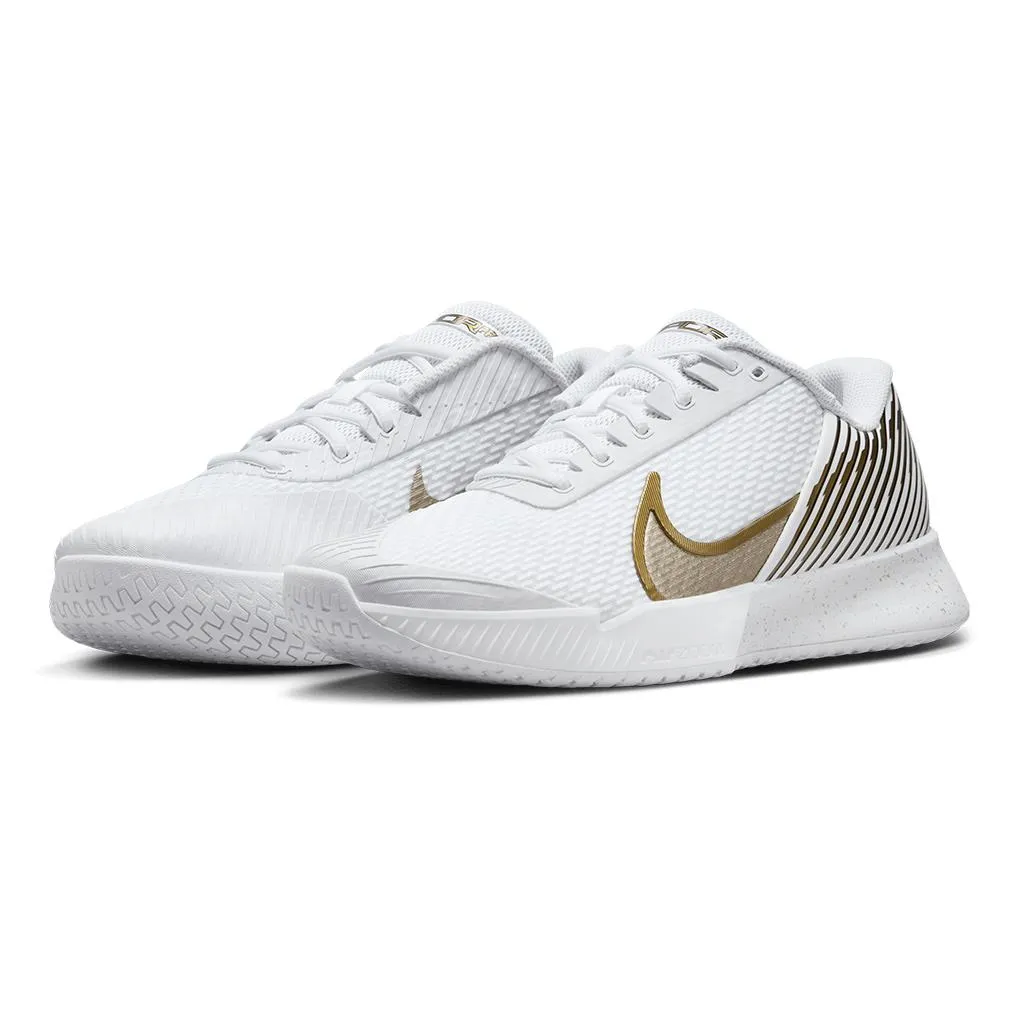 Men's Air Zoom Vapor Pro 2 WMB Tennis Shoes White and Metallic Gold