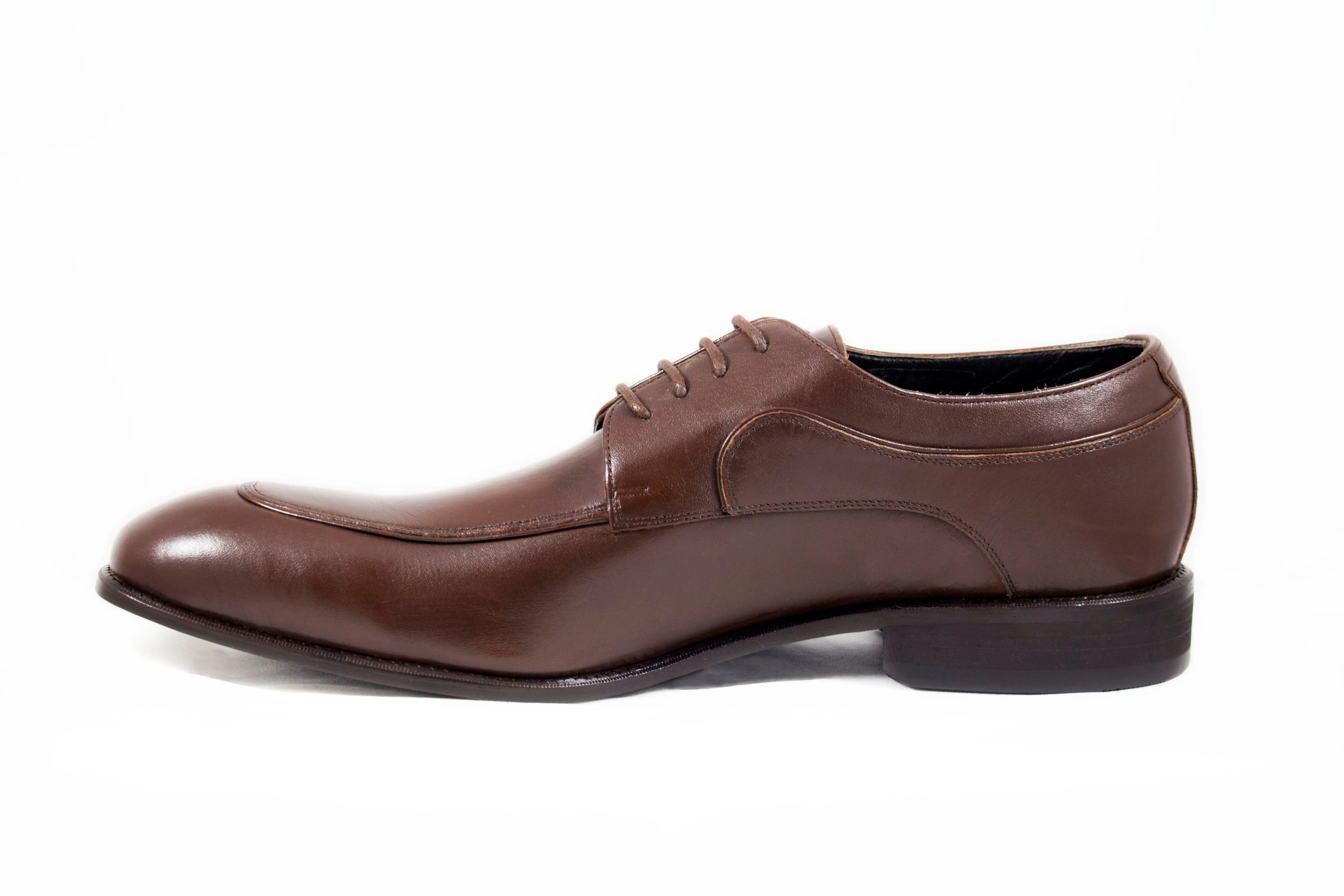 Men's Genuine Leather Brown Classic Derby Oxford Shoes by ENAAF # YS06BR