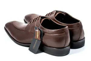 Men's Genuine Leather Brown Classic Derby Oxford Shoes by ENAAF # YS06BR