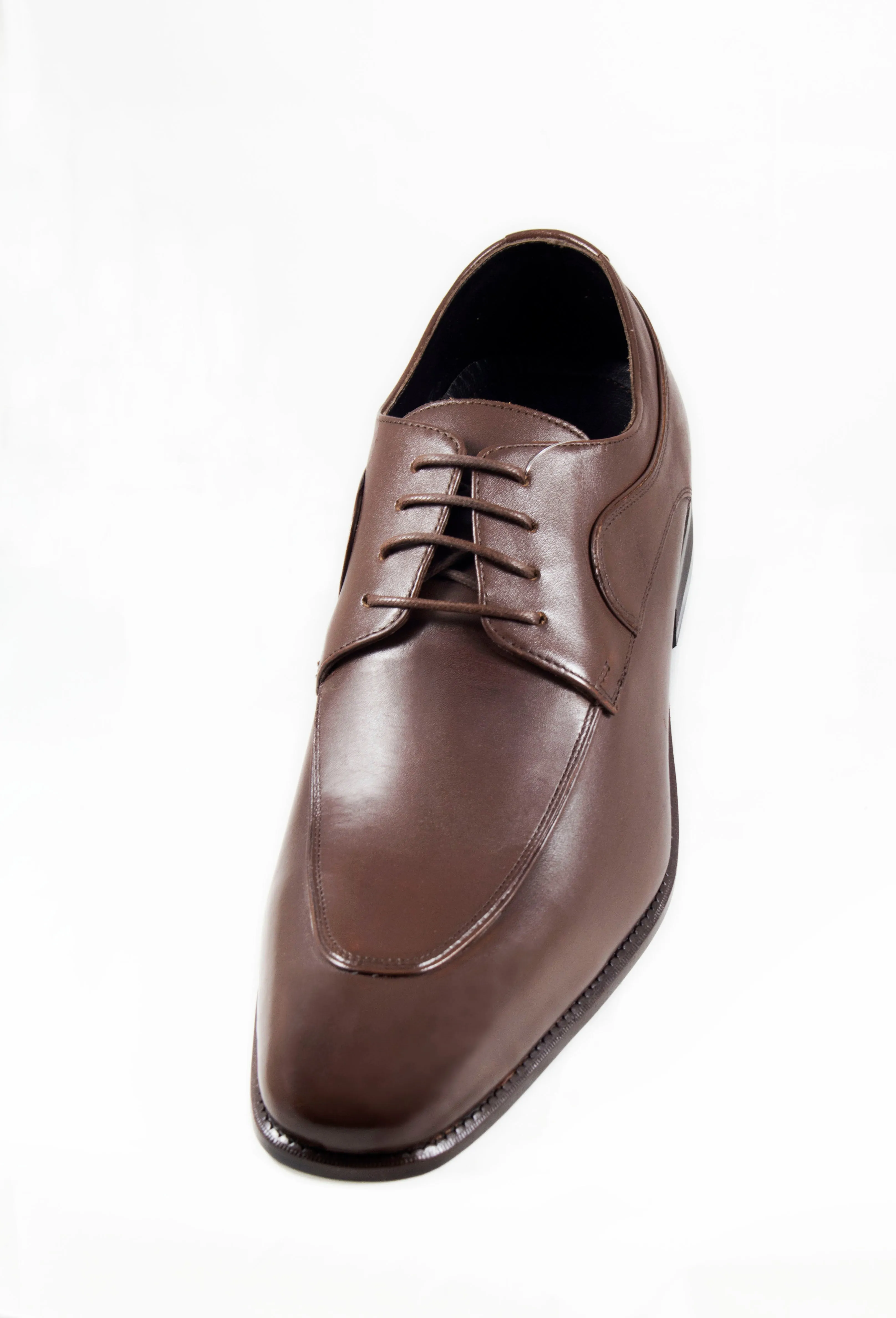 Men's Genuine Leather Brown Classic Derby Oxford Shoes by ENAAF # YS06BR