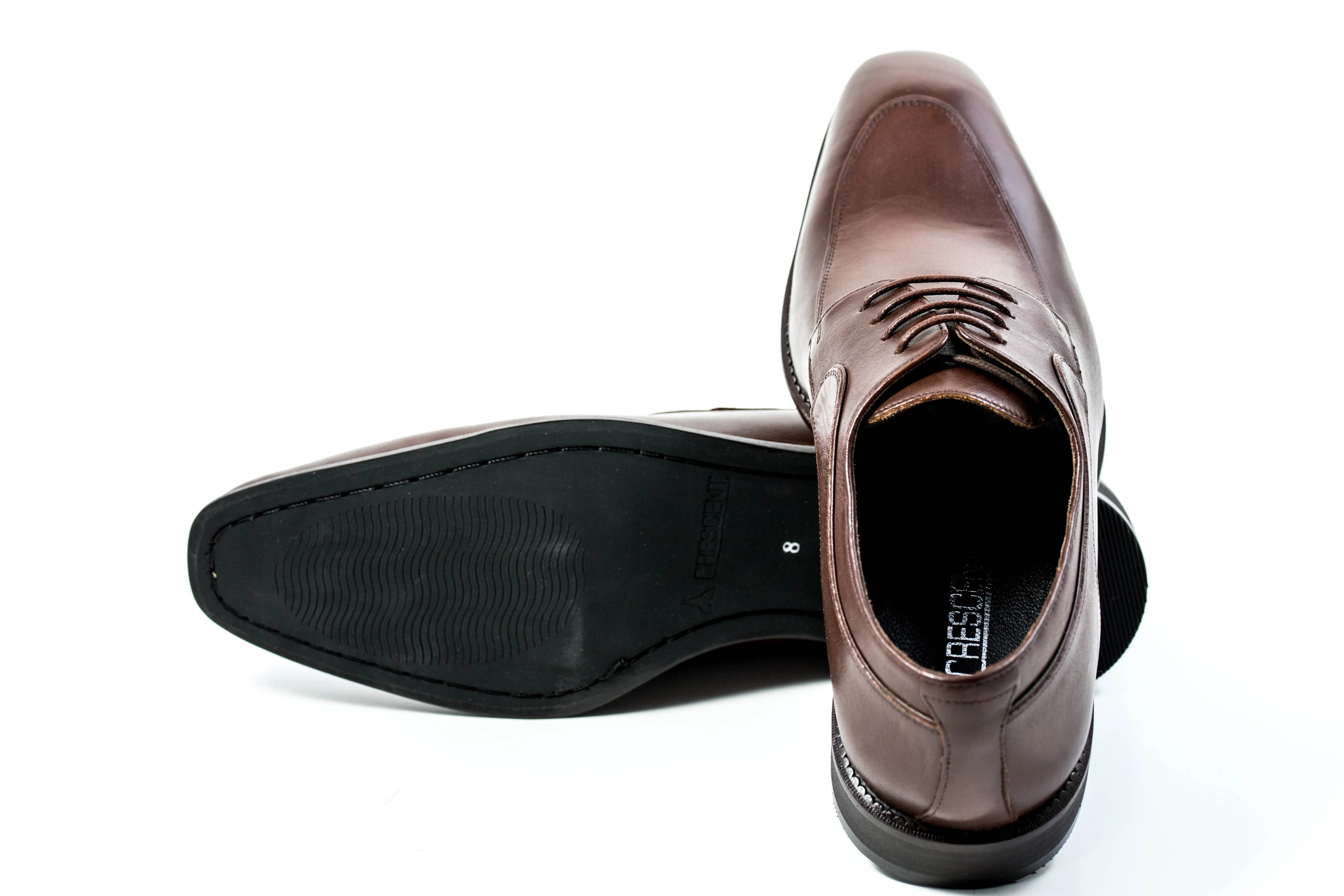 Men's Genuine Leather Brown Classic Derby Oxford Shoes by ENAAF # YS06BR