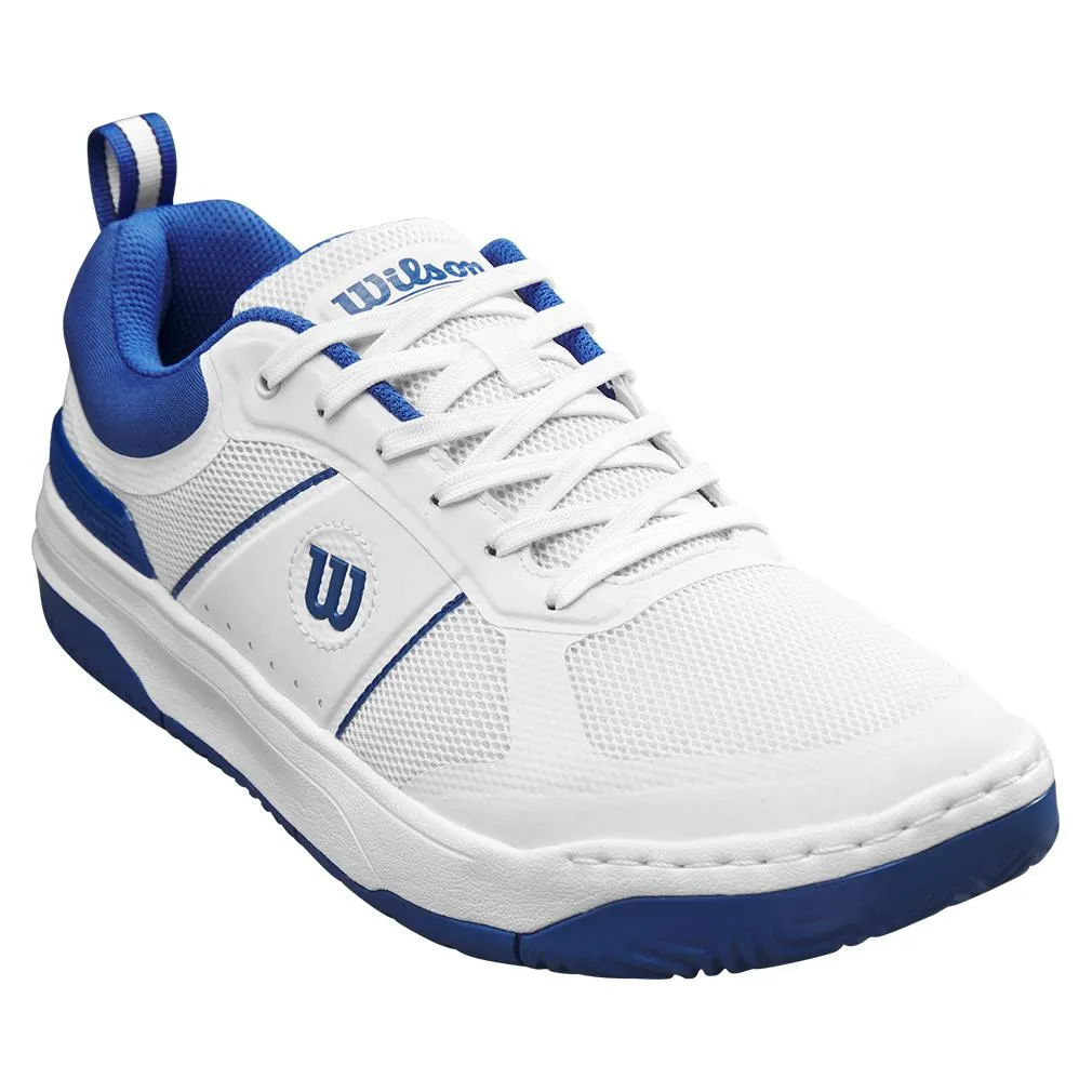 Men`s Pickle Pro Pickleball Shoes White and Deja Vu Blue