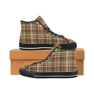 Men's Plaids Christmas Print Canvas High Top Shoes