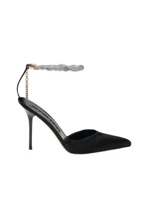 Mila Crystal-Studded Strap Stiletto Heel