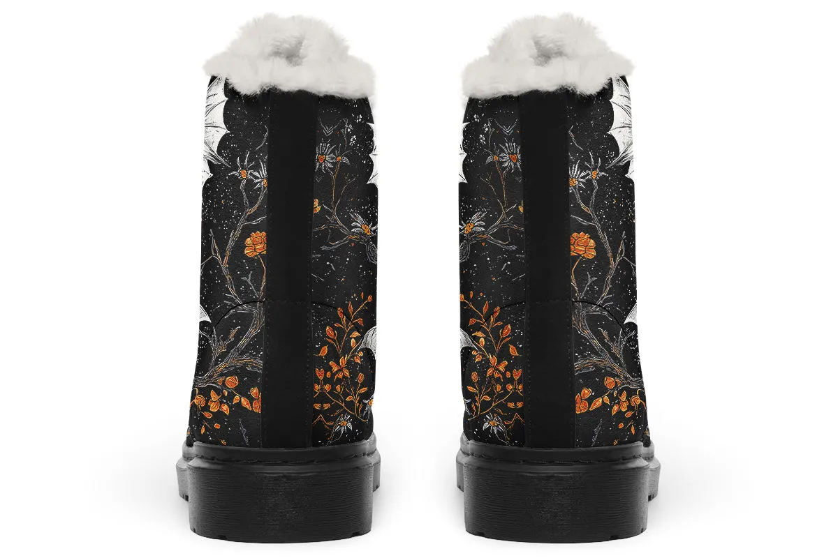 Nightbound Winter Boots - Warm Micro-Suede Doc-Style Boots Lined with Vegan Wool