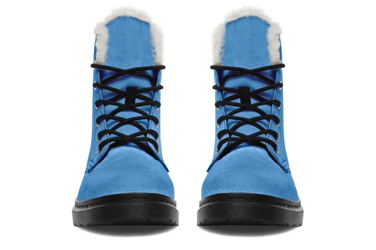 Ocean Wave Winter Boots - Warm Micro-Suede Doc-Style Boots Lined with Vegan Wool