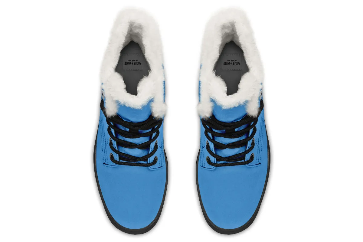 Ocean Wave Winter Boots - Warm Micro-Suede Doc-Style Boots Lined with Vegan Wool