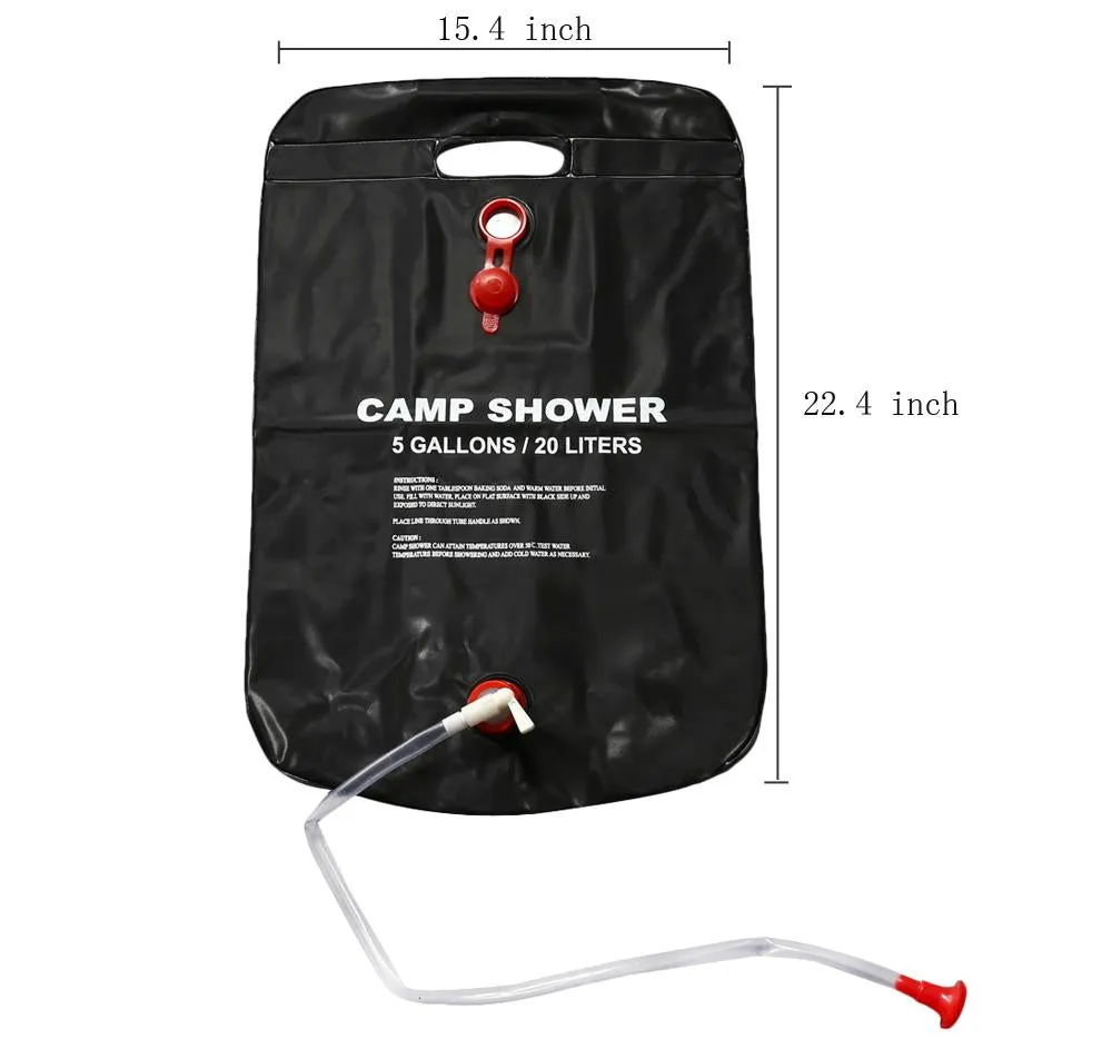 Outdoor Foldable Solar Energy Heated Camp Shower Bag