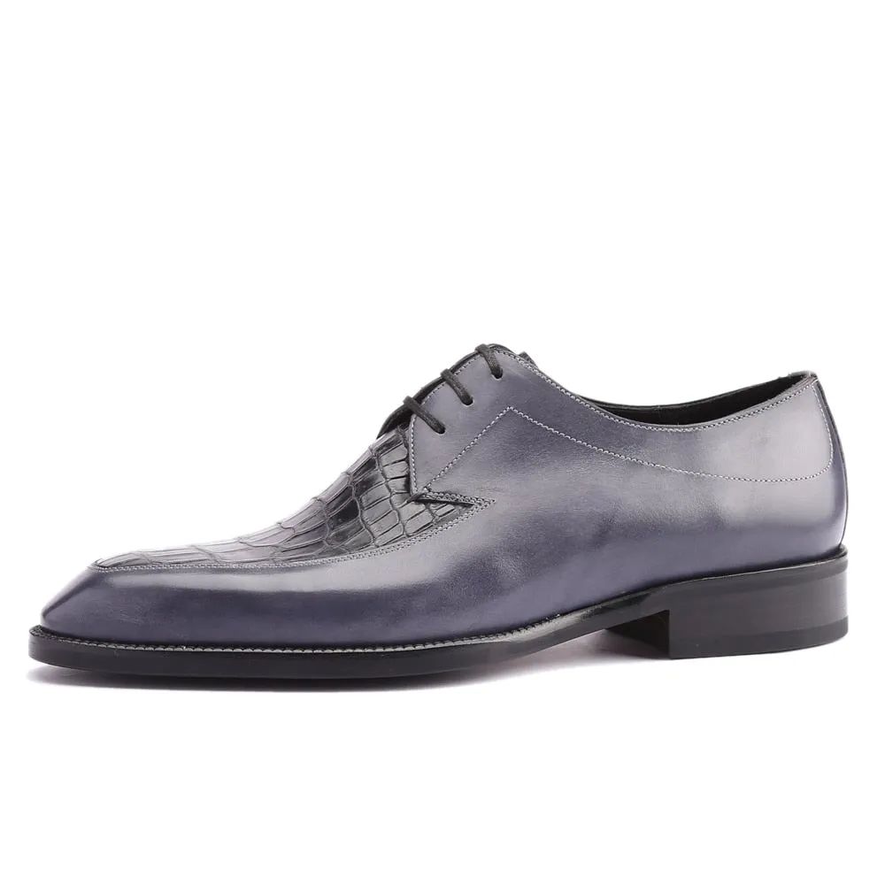 Painted Leather Combination Classic Men Derby Shoes