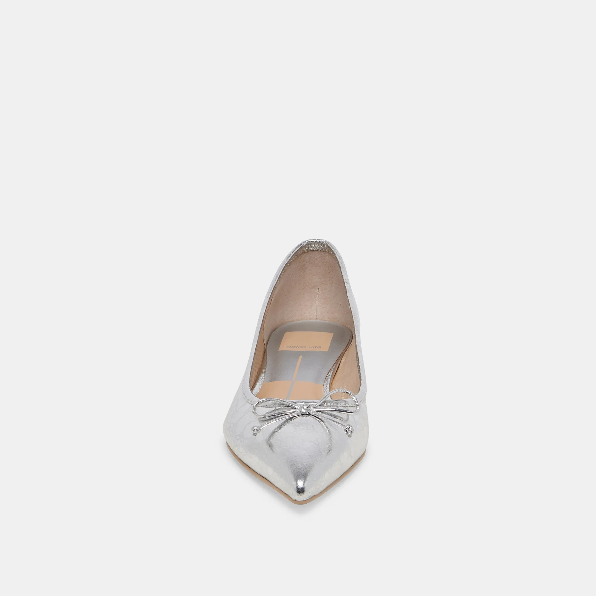 PALANI BALLET FLATS SILVER DISTRESSED LEATHER