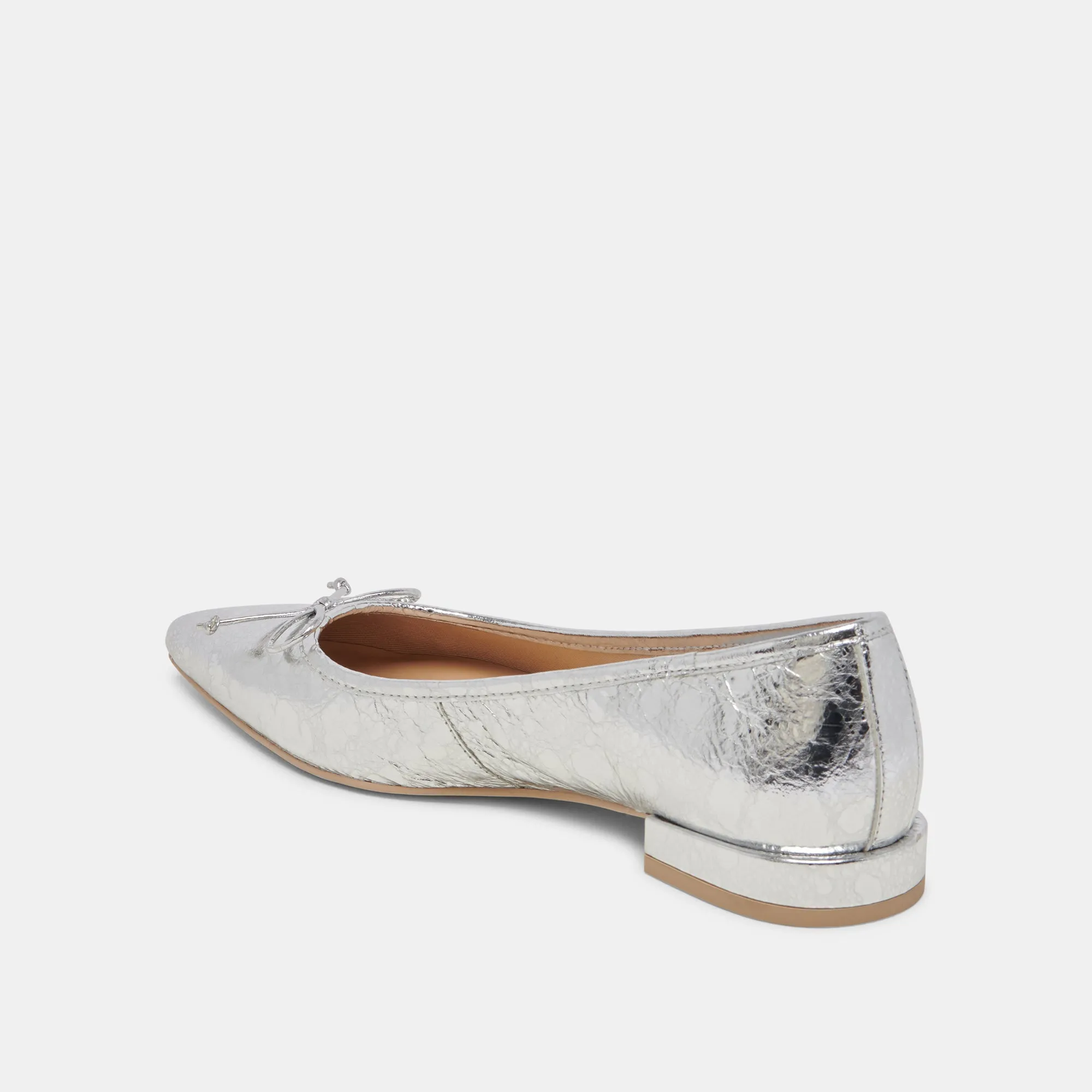 PALANI BALLET FLATS SILVER DISTRESSED LEATHER