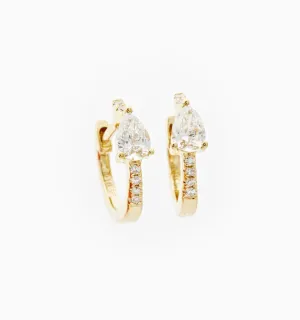 Pear Baguette Diamond Hoop Earrings