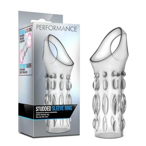 Performance Male Enlargement Studded Girth Enhancement Sleeve Penis Ring Clear