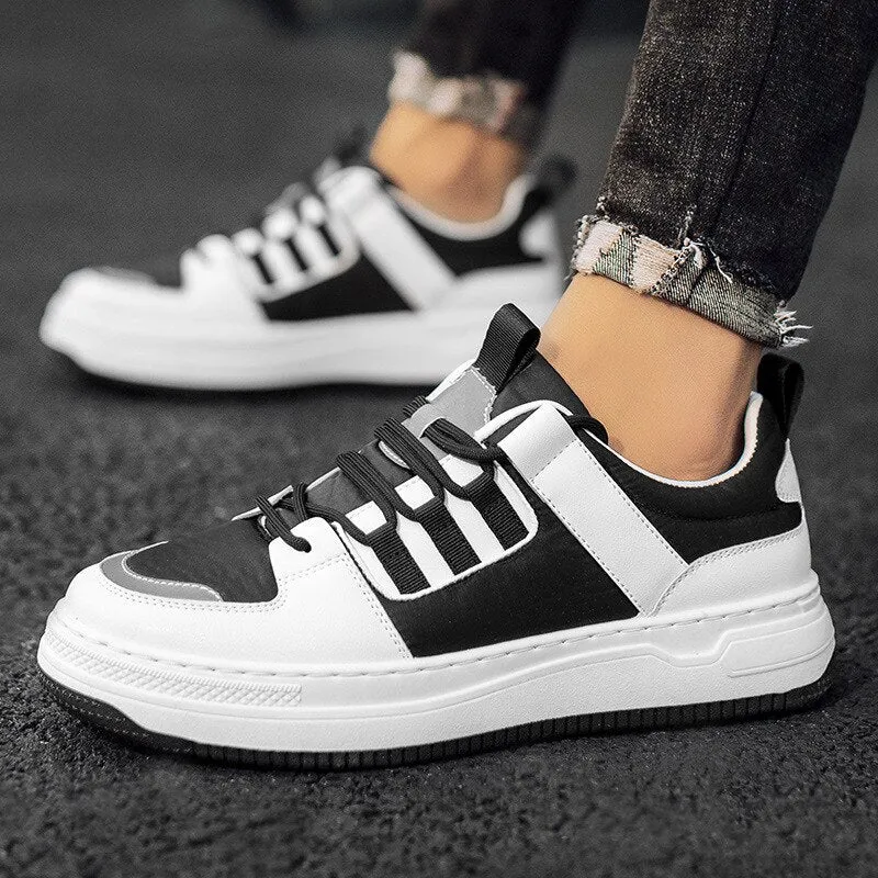 Platform Sneakers Men Spring New Bulky Casual Footwear Trend Low-top Men Board Shoes Lace Up Increased Male Sports Shoes Zapatos