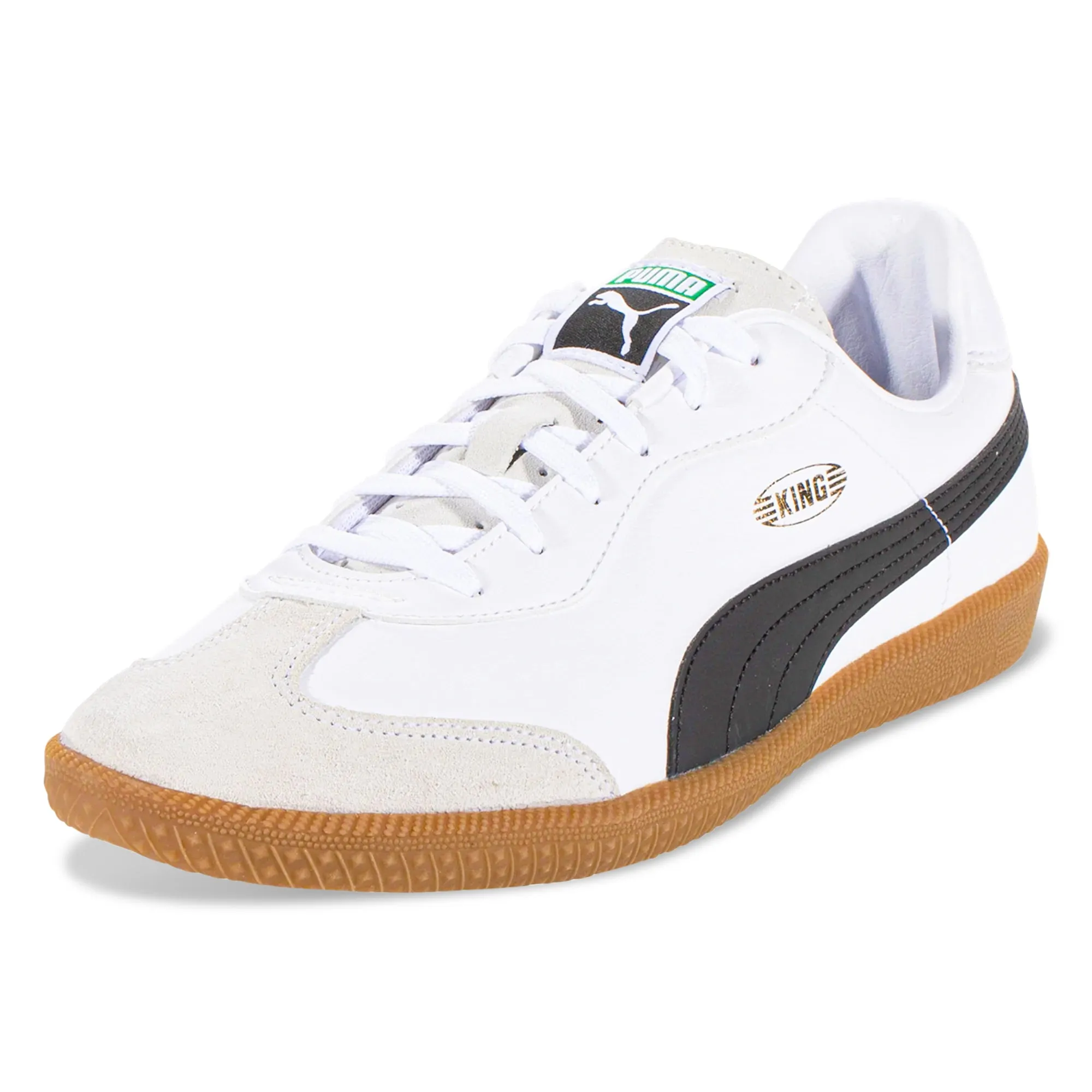 Puma King 21 Indoor Soccer Shoes (Puma White/Puma Black/Gum)