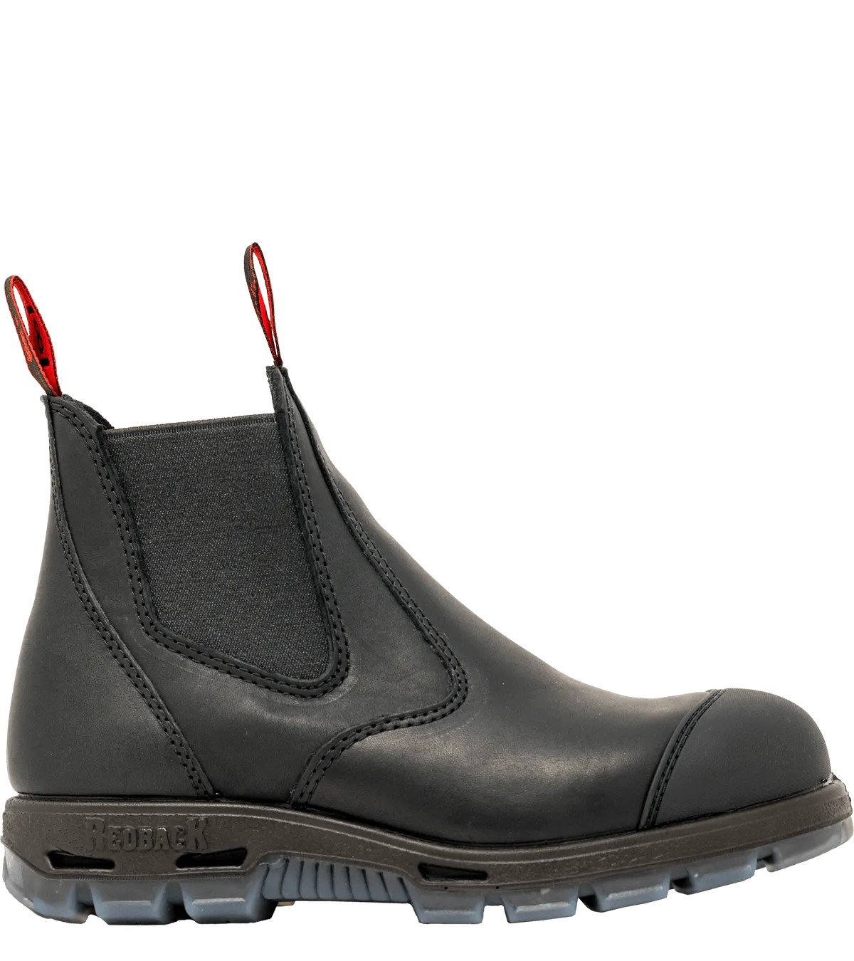 Redback Boots | Black HD Safety Boots with Scuff Cap  (USBBKSC)