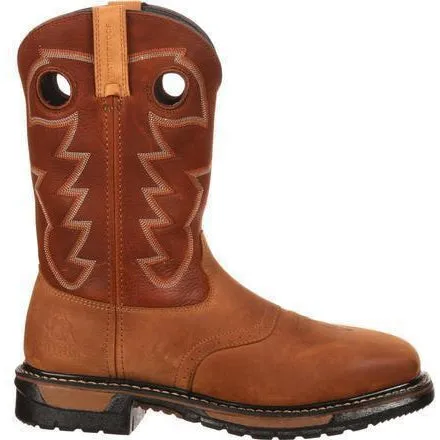 Rocky Men's Original Ride Steel Toe WP Western Boot- Brown- RKYW041