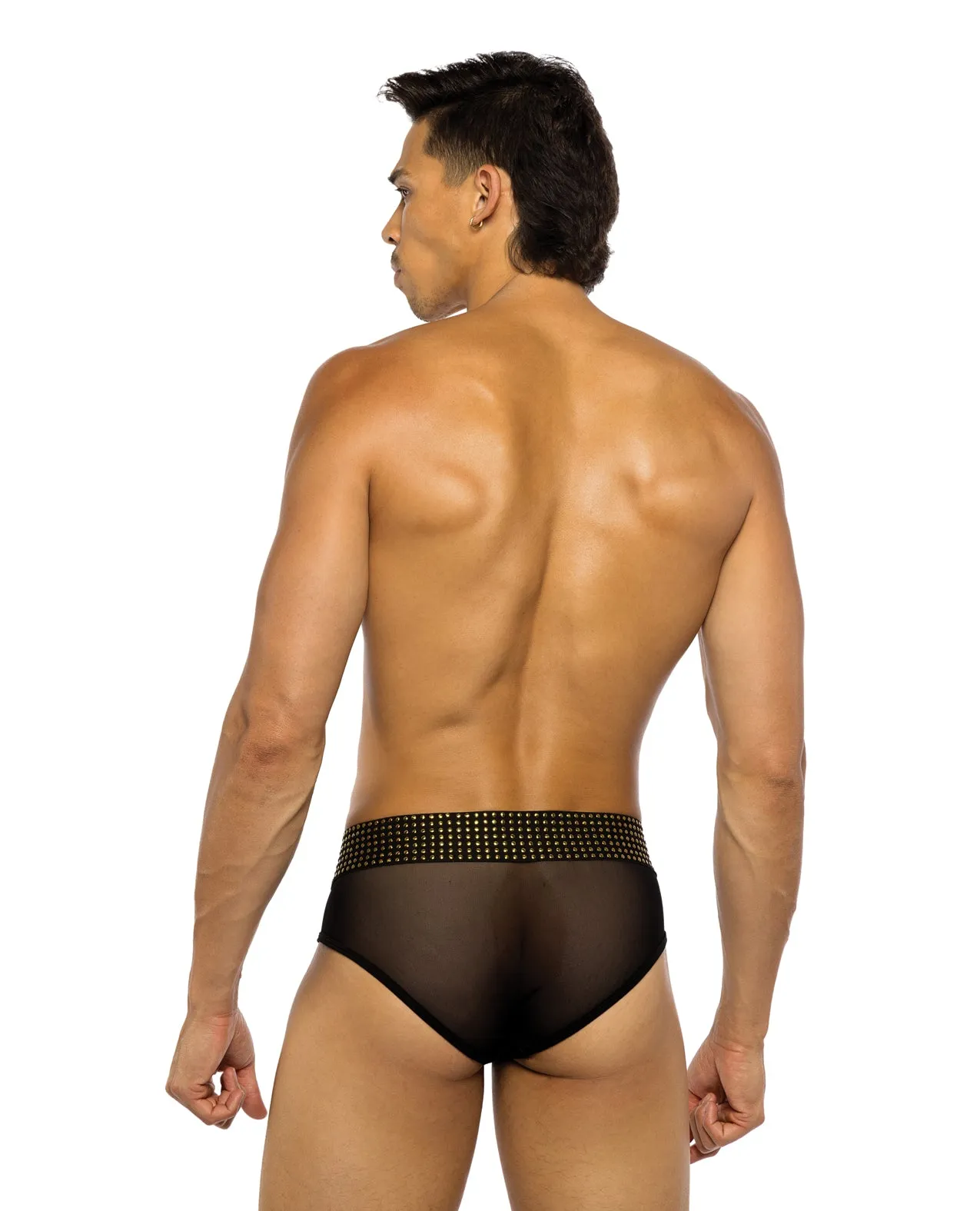 Sacred Heart Briefs w/Studded Elastic Waist Band - Black