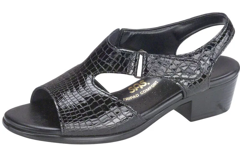 SAS Women's Suntimer Heel Sandal BLACK CROC