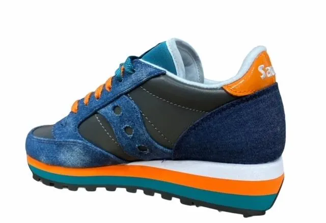 Saucony Original scarpa sneakers da donna Jazz Triple S60567-2 denim blu-arancio