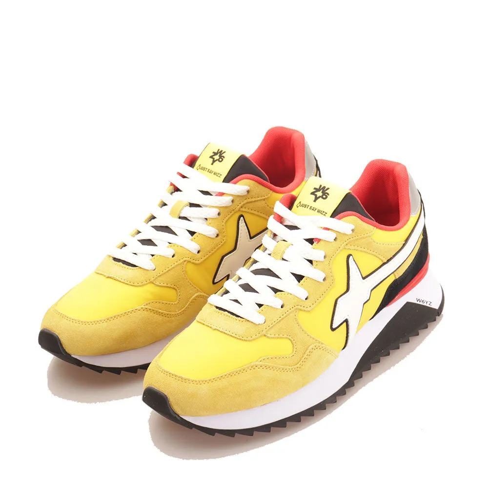 Scarpe Uomo W6YZ Sneakers Yak-M. in Tessuto Tecnico e Suede colore Yellow Black e White