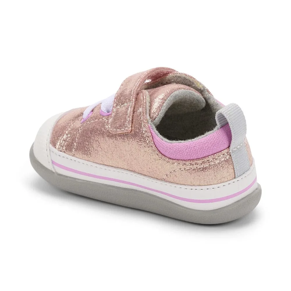 See Kai Run Stevie II First Walker Sneakers - Rose Shimmer