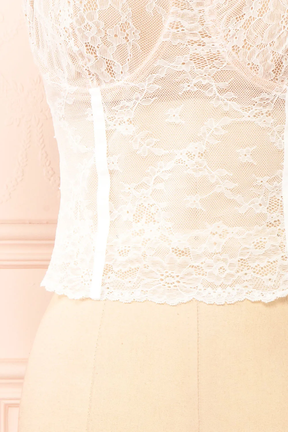Sheila | White Lingerie Style Lace Top