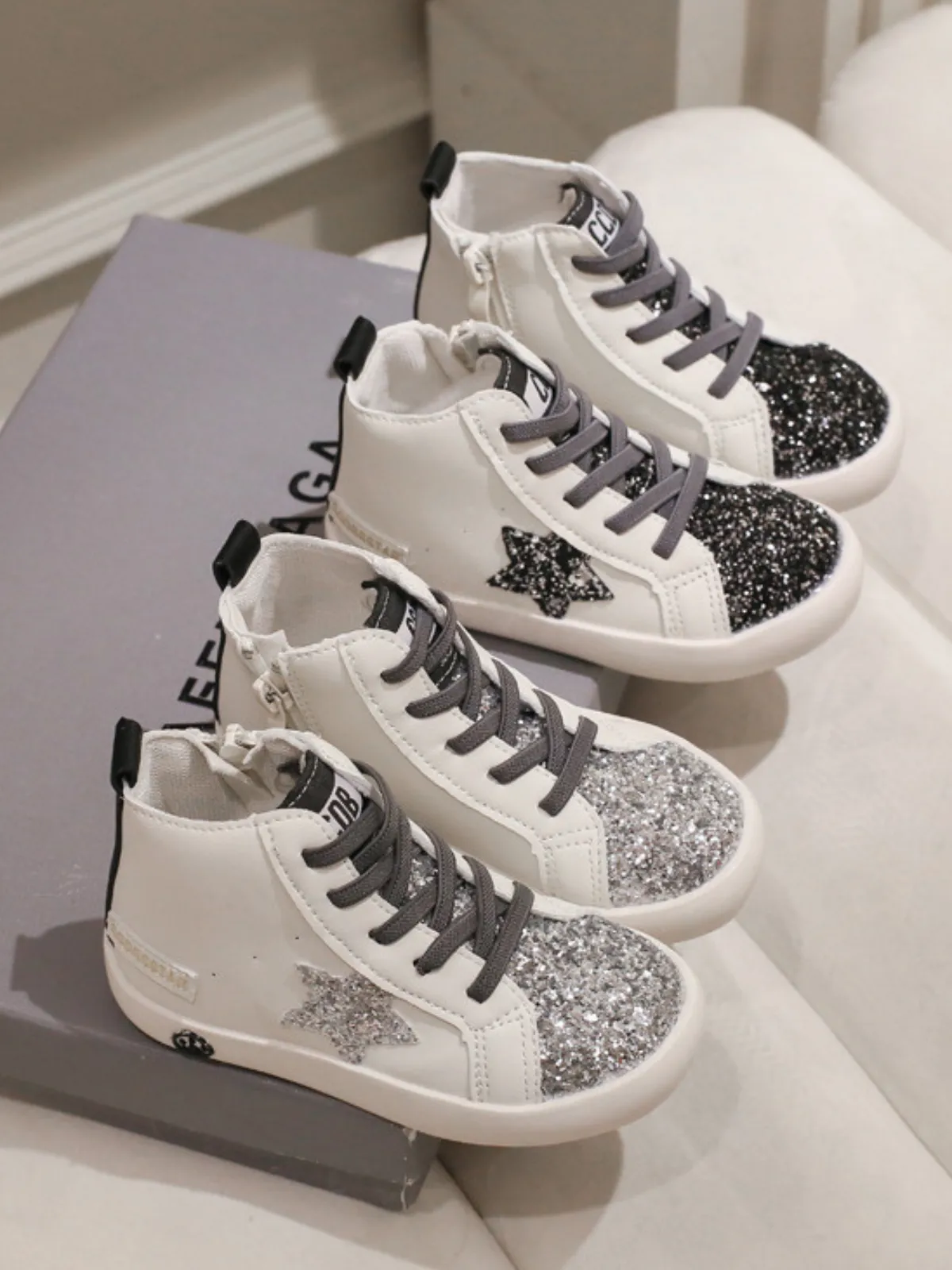 She's A Star High-Top Glitter Sneakers By Liv and Mia