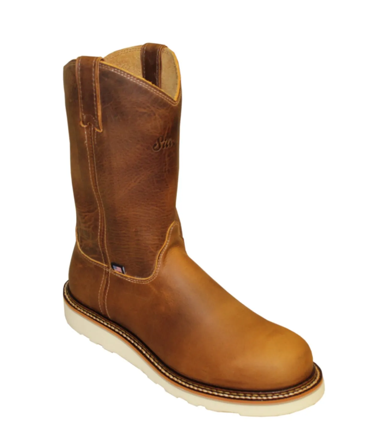 Silverado Mens 10in Wellington Shipyard ST Oil Tan Leather Work Boots