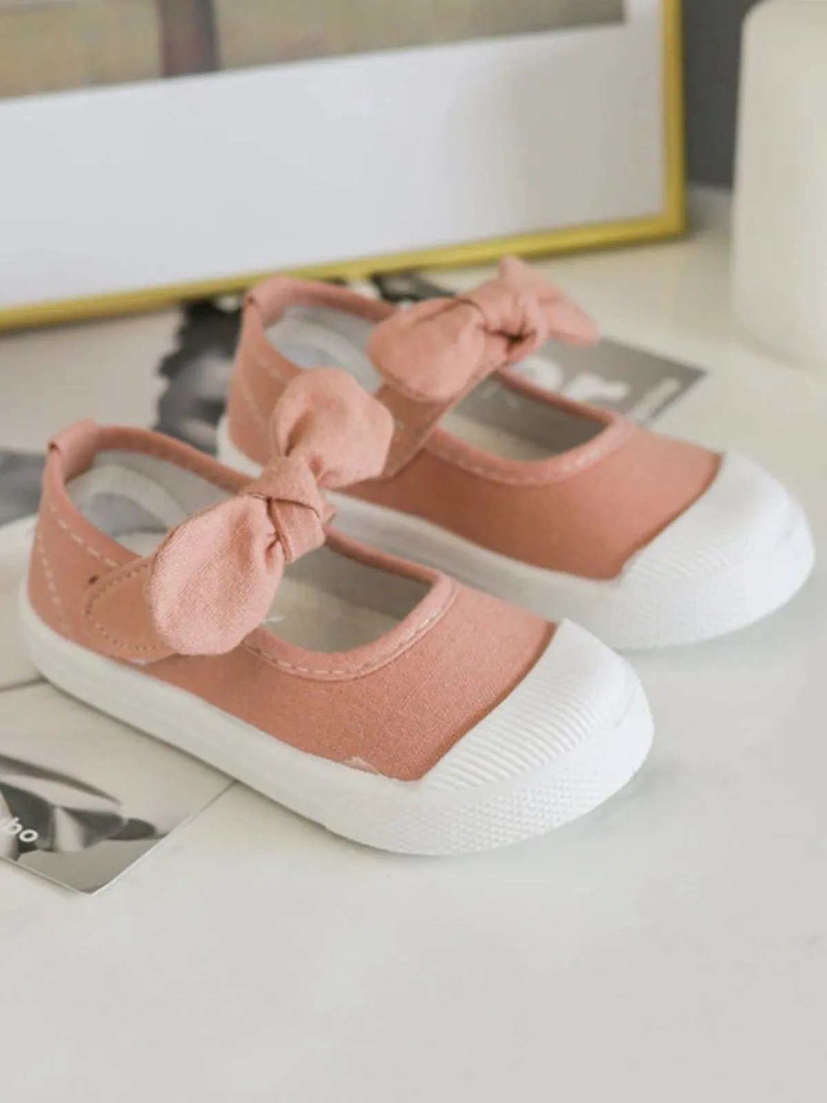 Simply Charming Plain Canvas Bowknot Sneakers by Liv and Mia