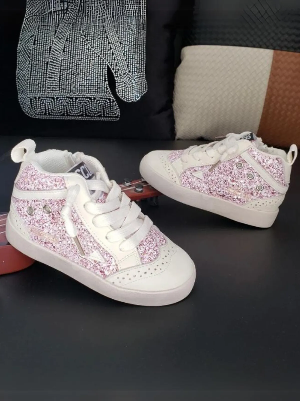 Sparkling Sole-Mates High-Top Glitter Sneakers By Liv and Mia