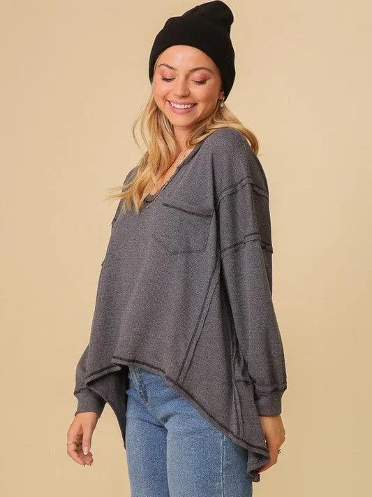 Spring Fling Oversized Thermal High Low Top