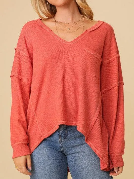 Spring Fling Oversized Thermal High Low Top