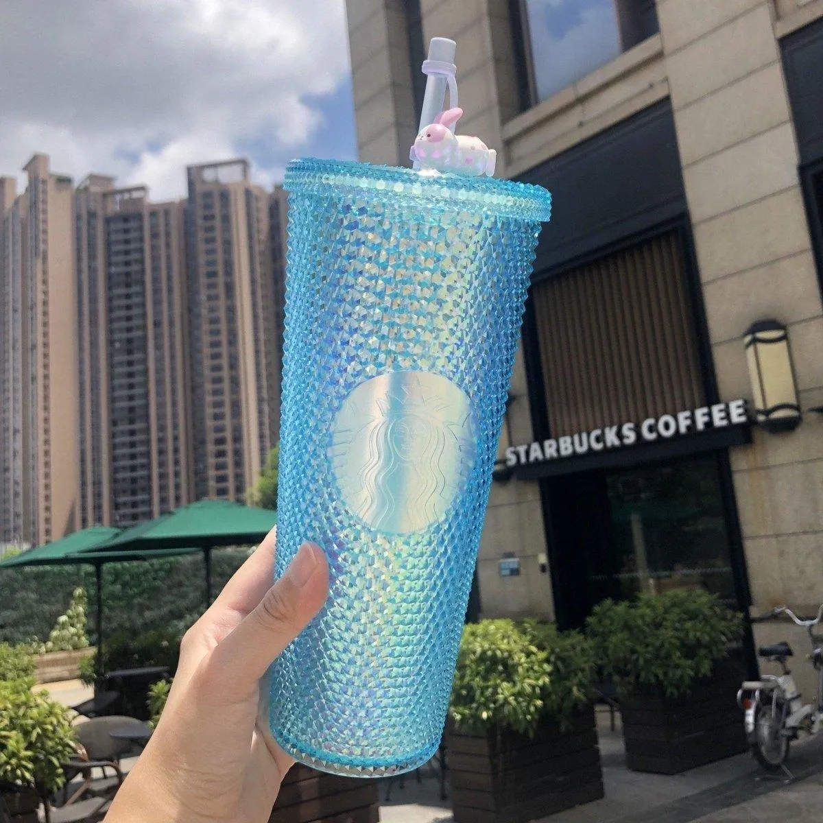 Starbucks China Mid Autumn Edition Baby Blue Studded Tumbler Cup