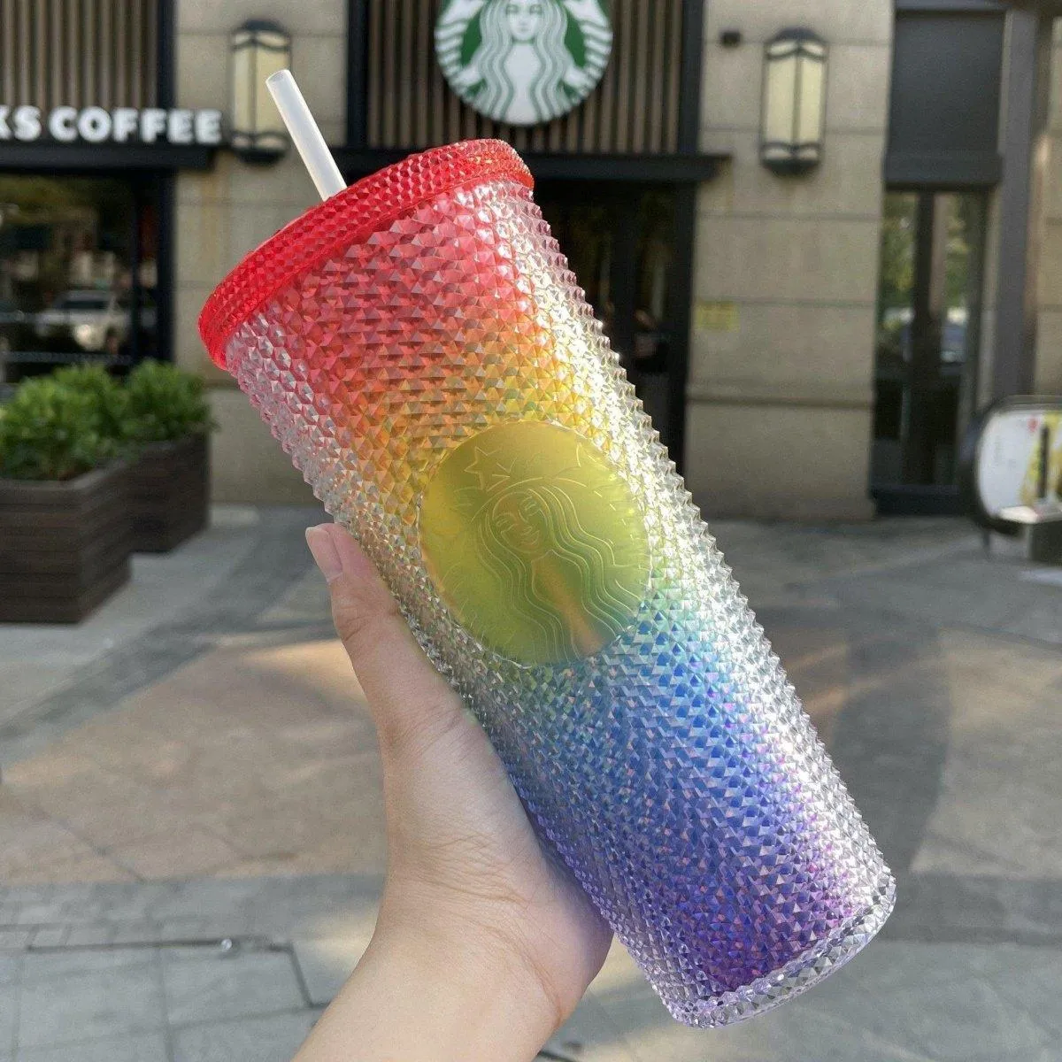 Starbucks China Rainbow Pride Studded Tumbler Cup (Valentine 2021 Release)