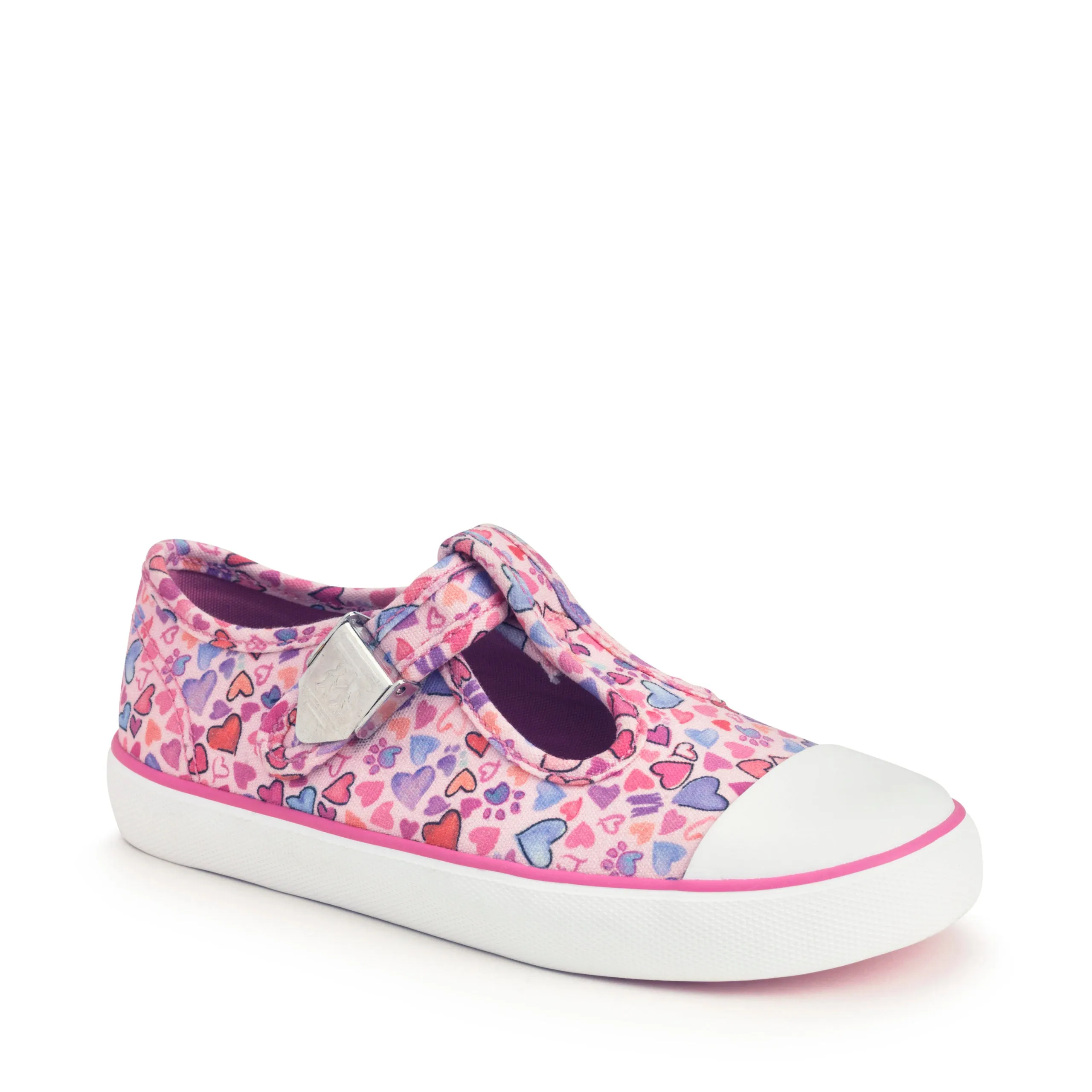 Start Rite Sweets Girls Pink Heart Canvas Shoe