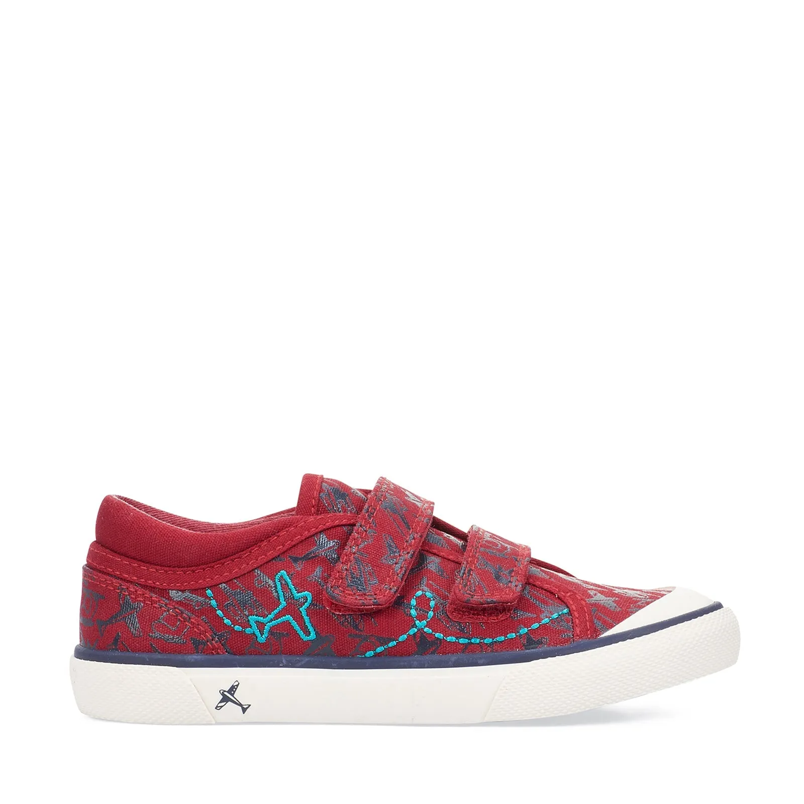 Start-Rite Zoom 6188_1 Red Aeroplane Print Canvas Shoes