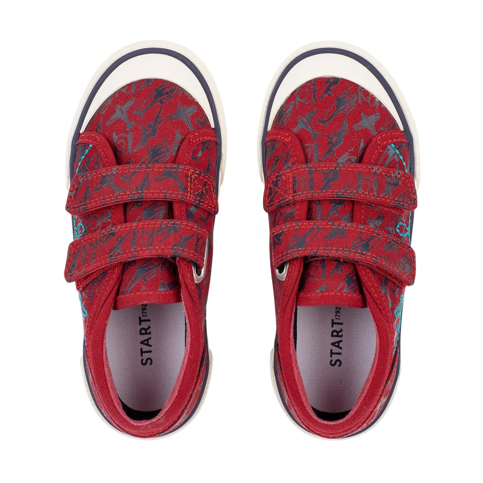 Start-Rite Zoom 6188_1 Red Aeroplane Print Canvas Shoes